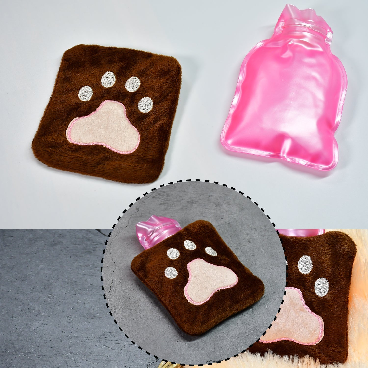6518 Paw Print small Hot Water Bag with Cover for Pain Relief, Neck, Shoulder Pain and Hand, Feet Warmer, Menstrual Cramps. 6518 Paw Print small Hot Water Bag with Cover for Pain Relief, Neck, Shoulder Pain and Hand, Feet Warmer, Menstrual Cramps.